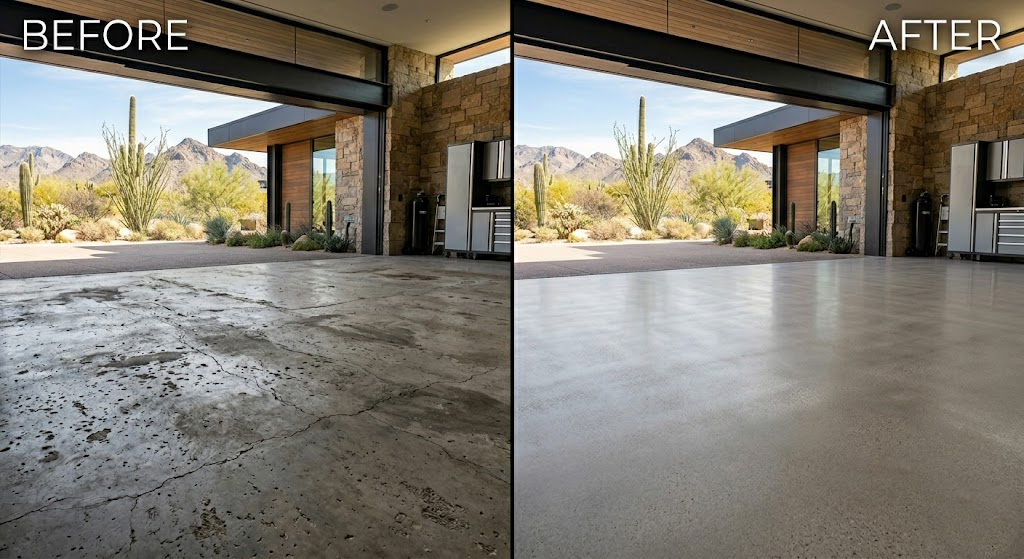 Concrete preparation and repair before and after Phoenix Arizona